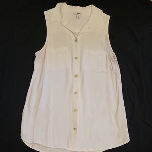 Sonoma Sleeveless Button-Front Blouse - White